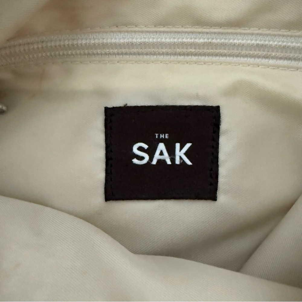 The Sak Vintage Crochet Boho Tote Bag - Cream Nylon String With Beaded Tassels - Picture 5 of 16